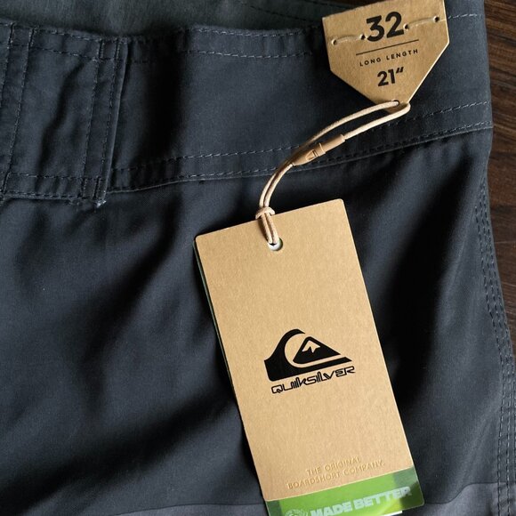 NWT Grey Quicksilver Everyday Board Shorts Size 32 - 21" length - Picture 4 of 11